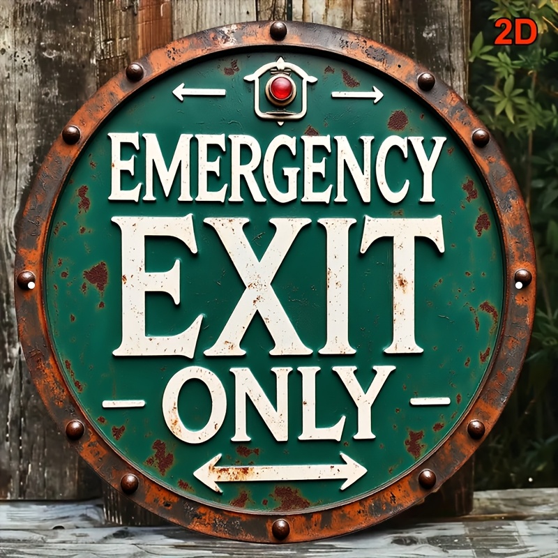 2D Industrial Retro Metal Emer - Emergency Exit Sign ulasan dan harga