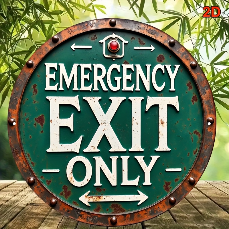 2D Industrial Retro Metal Emer - Emergency Exit Sign ulasan dan harga