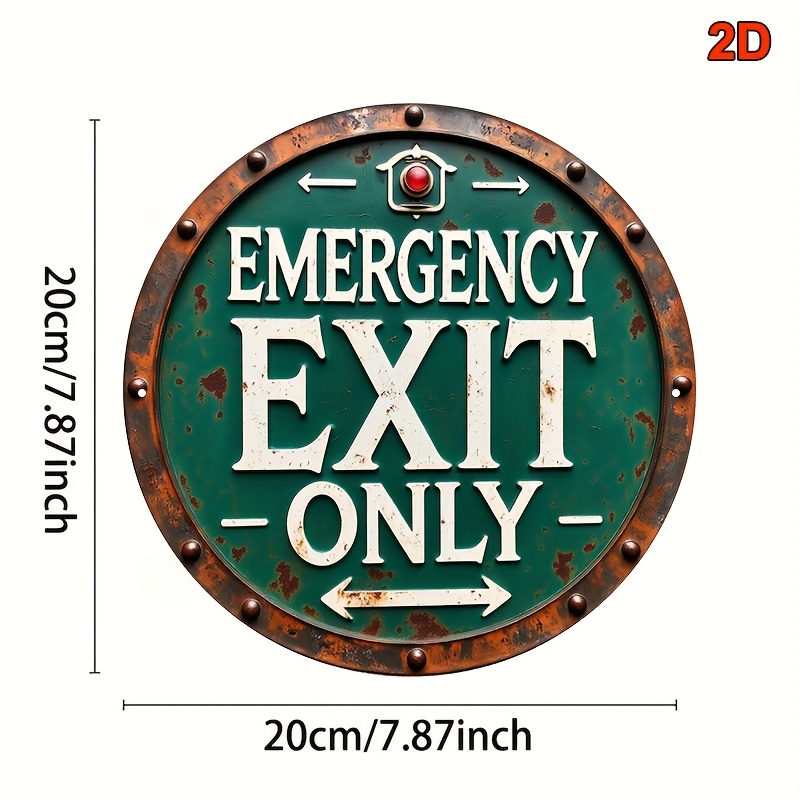 2D Industrial Retro Metal Emer - Emergency Exit Sign ulasan dan harga