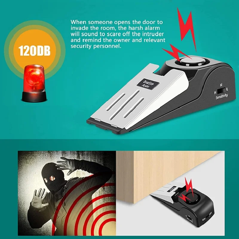 120db Wireless Door Stop Stopp - Door Stop Alarm ulasan dan harga