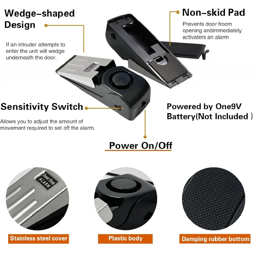 120db Wireless Door Stop Stopp - Door Stop Alarm ulasan dan harga