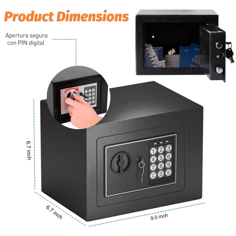 Digital Electronic Safe Box wi - Lockbox Key Secure ulasan dan harga