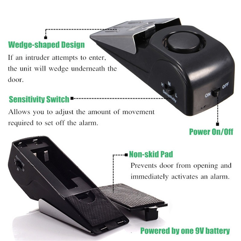 KERUI 125DB Anti-theft Burglar - Door Stop Alarm ulasan dan harga