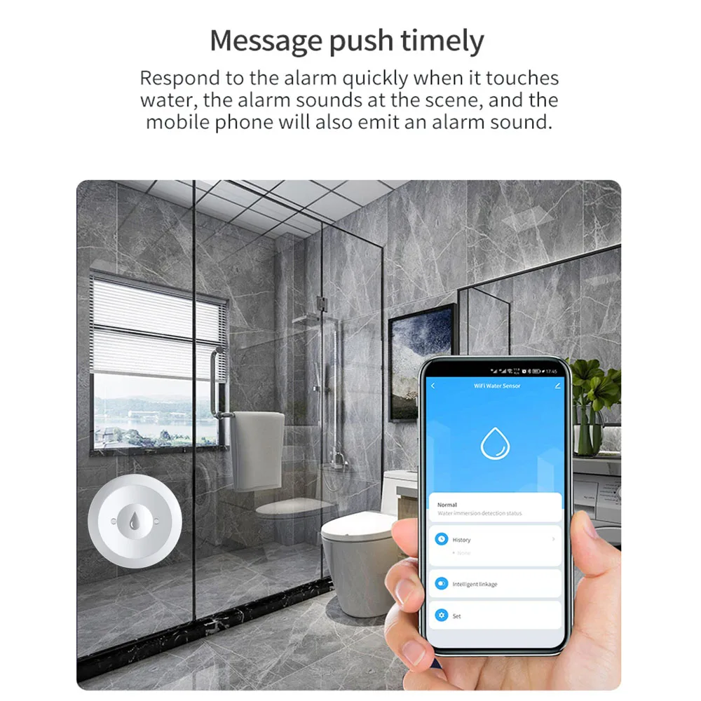 Haozee Tuya Smart ZigBee3.0 Sm - Water Alarm Sensor ulasan dan harga