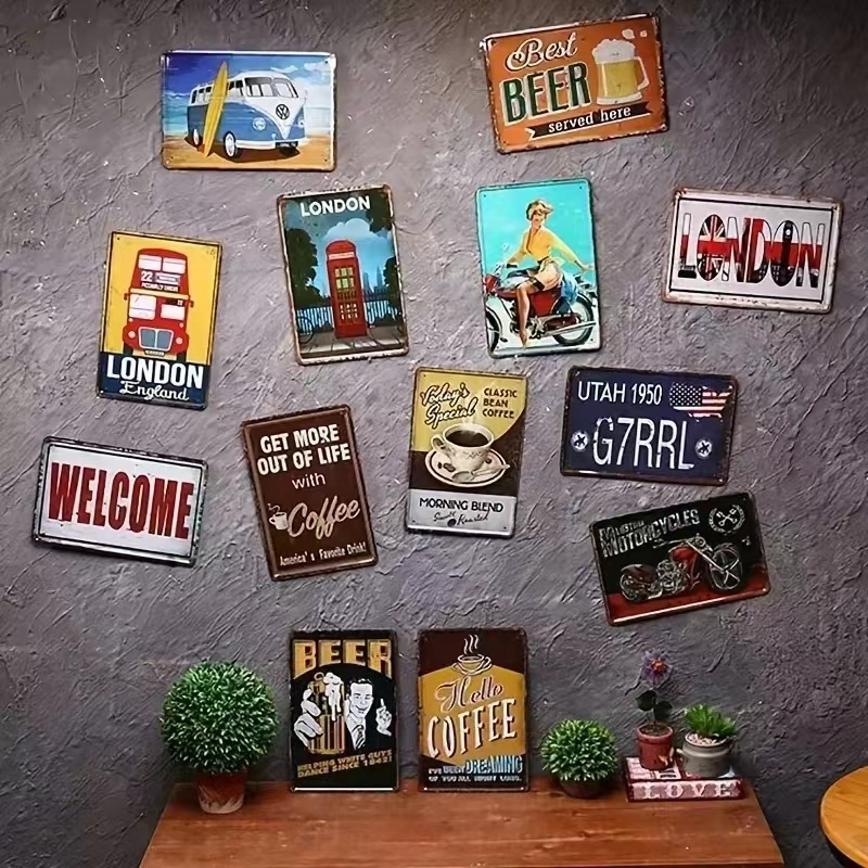 （2D Tin painting）Vintage Metal - Emergency Exit Sign ulasan dan harga