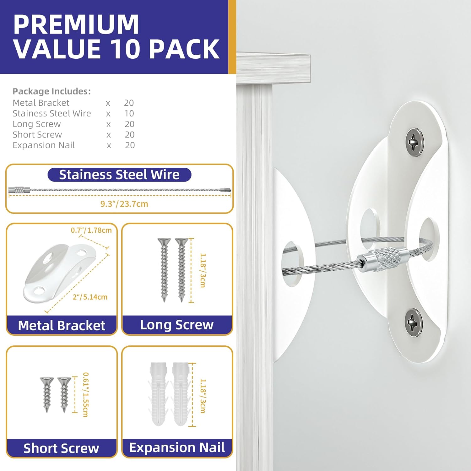Furniture Anchors (10 Pack), F - Earthquake Anchor Strap ulasan dan harga