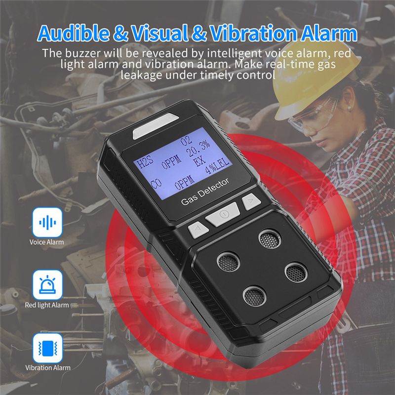 Portable 4 Gas Detector Toxic  - Co Detector Plug ulasan dan harga