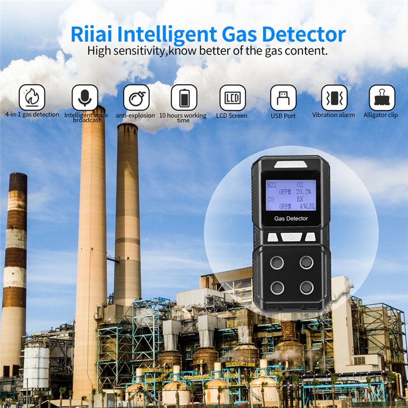 Portable 4 Gas Detector Toxic  - Co Detector Plug ulasan dan harga