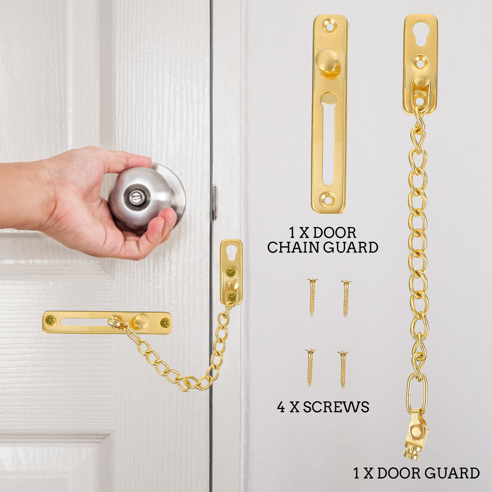 1Set Elegant Stainless Steel D - Security Chain Door ulasan dan harga