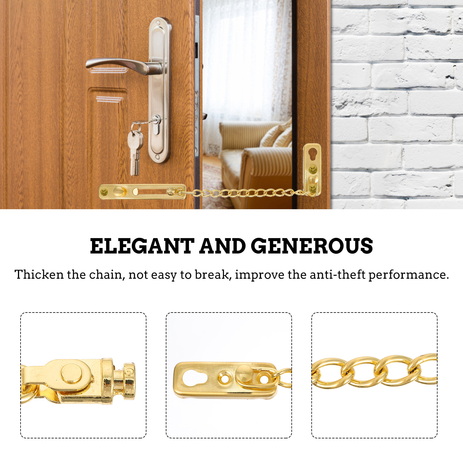 1Set Elegant Stainless Steel D - Security Chain Door ulasan dan harga
