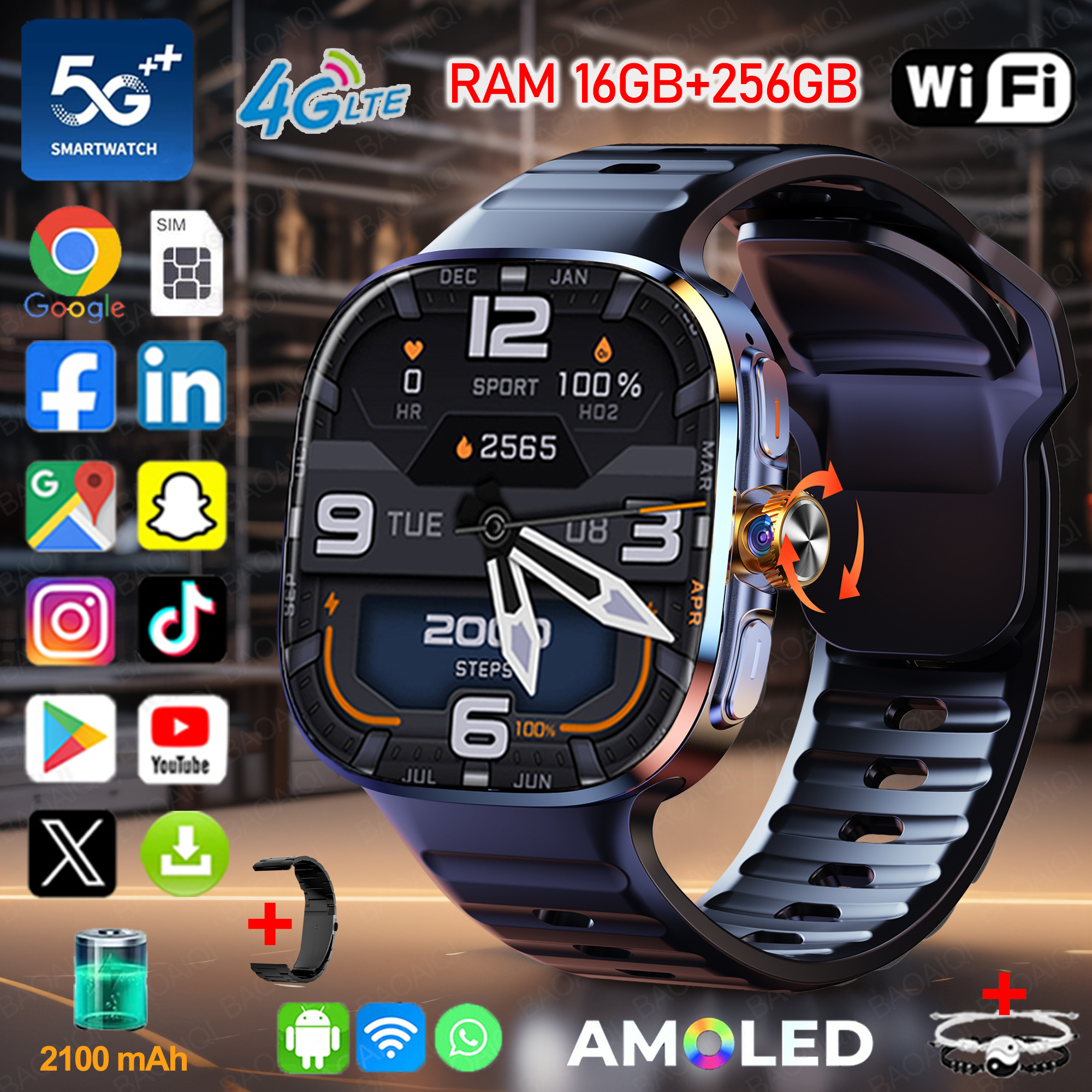 New Large Screen Smartwatch 4G - Window Lock Bar ulasan dan harga