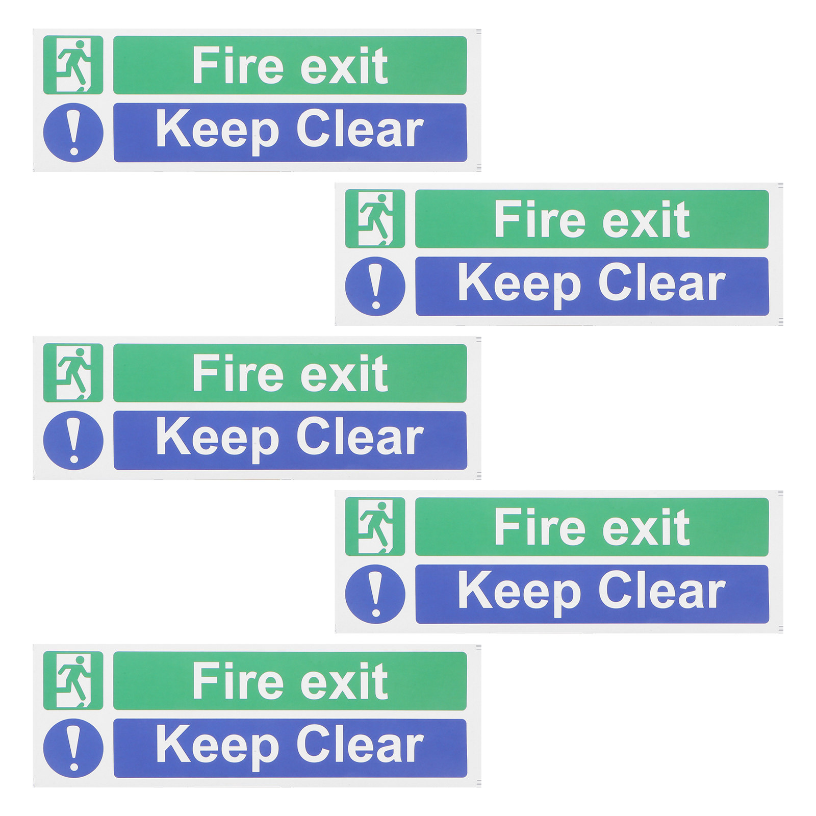 5Pcs Keep Exit Clear Sticker H - Emergency Exit Sign ulasan dan harga
