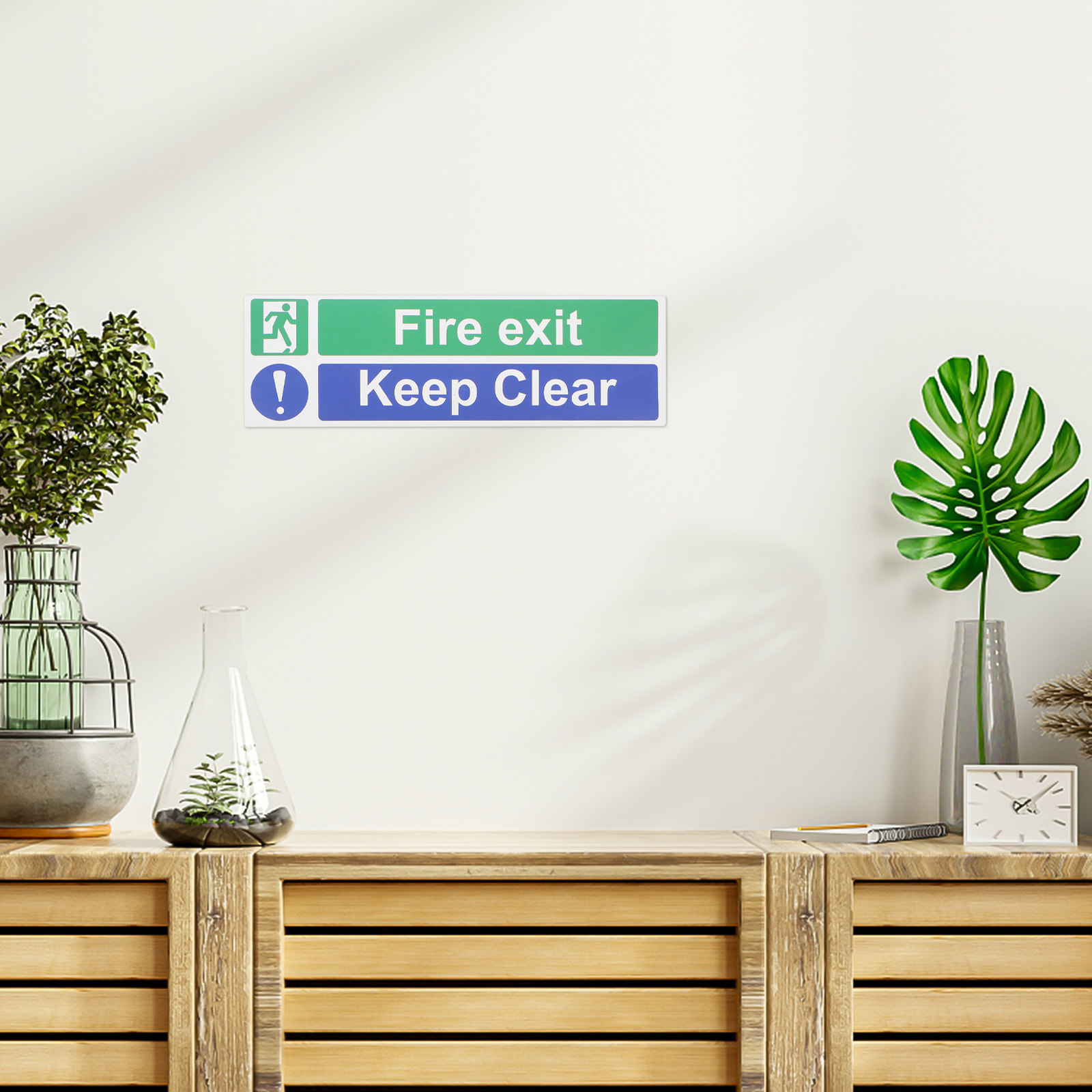 5Pcs Keep Exit Clear Sticker H - Emergency Exit Sign ulasan dan harga